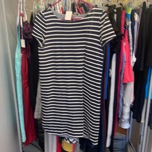 LOFT Navy Striped preppy dress! Wonderful condition